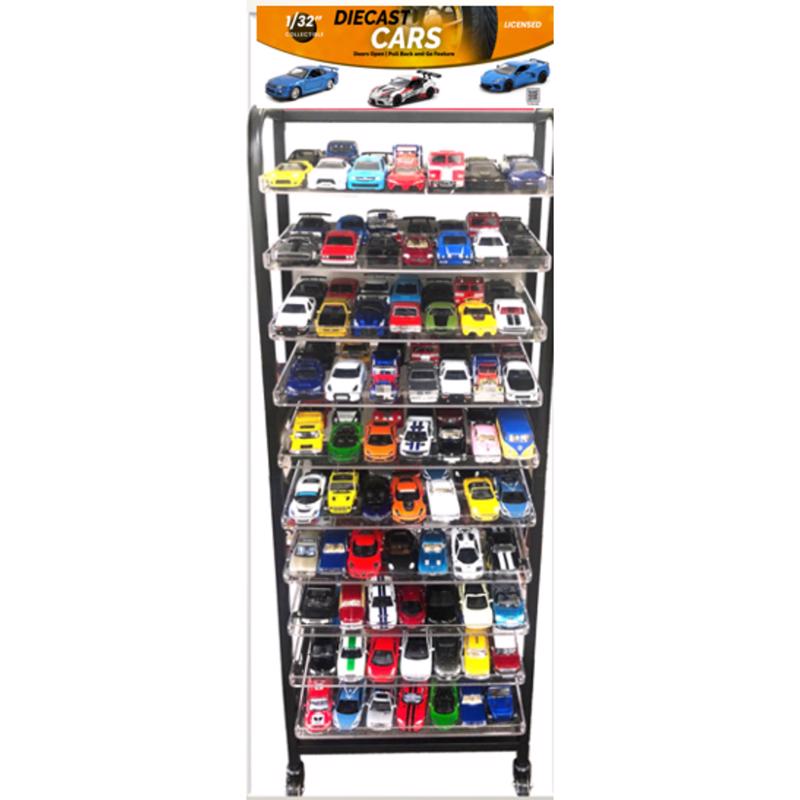 57 in. H X 18 in. W X 8 in. D Black Metal Vehicles Display Rack