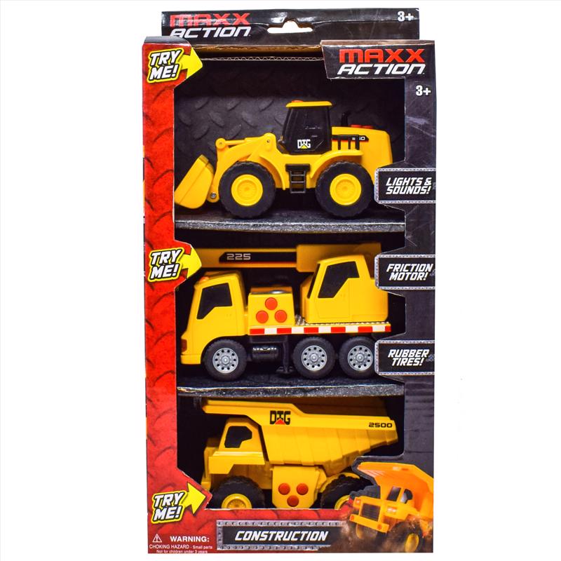 Sunny Days Maxx Action Mini Construction Vehicles Multicolored