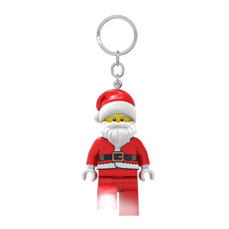 LEGO Minifigures Plastic Red/White Santa Keychain w/LED Light
