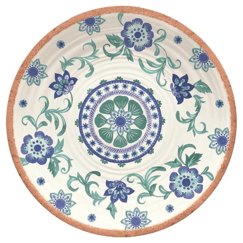 TarHong Rio Turquoise Multicolored Melamine Artisan Platter 14 in. D 1 each