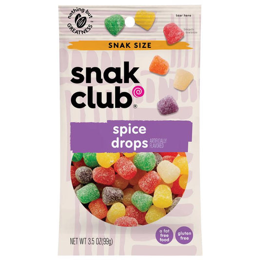 Snak Club Spice Drops Gummi Candy 3.5 oz Bagged