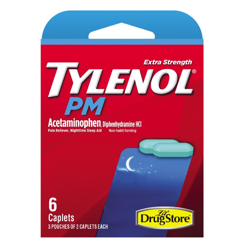 Tylenol PM Pain Reliever/Nightime Sleep Aid 6 ct 1 pk