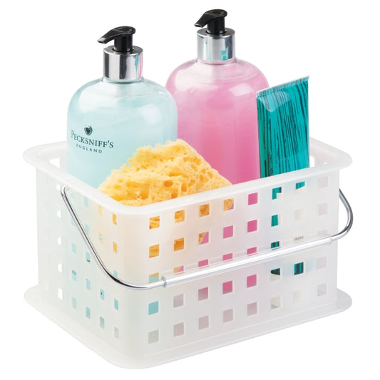 iDesign 5 in. H X 7 in. W X 9 in. L Frosted Clear Shower Caddy