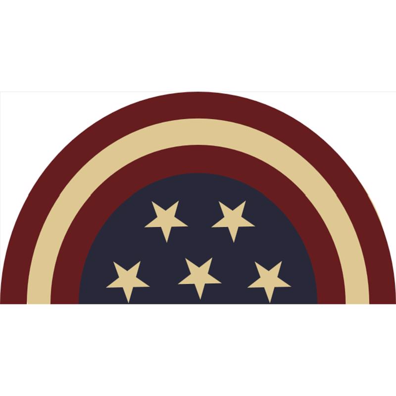 Rockport Premium Americana 18 in. W X 28 in. L Multi-Color Half Moon Star Coir Door Mat