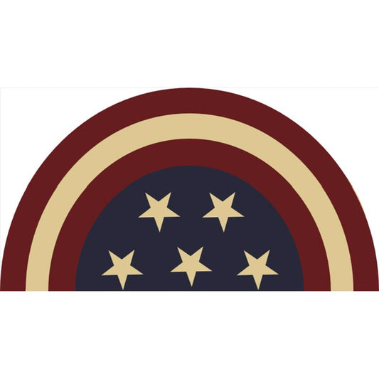 Rockport Premium Americana 18 in. W X 28 in. L Multi-Color Half Moon Star Coir Door Mat