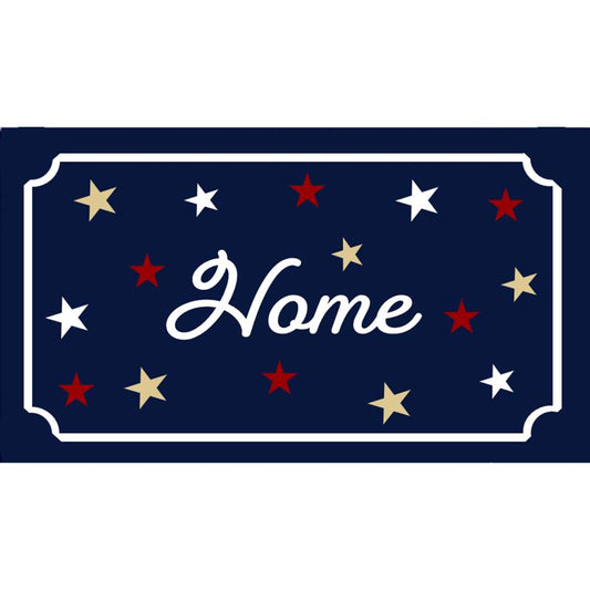 Rockport Premium Americana 18 in. W X 28 in. L Multi-Color Home with Stars Coir Door Mat