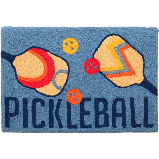Jellybean 30 in. W X 20 in. L Multi-Color Pickleball Polyester Accent Rug