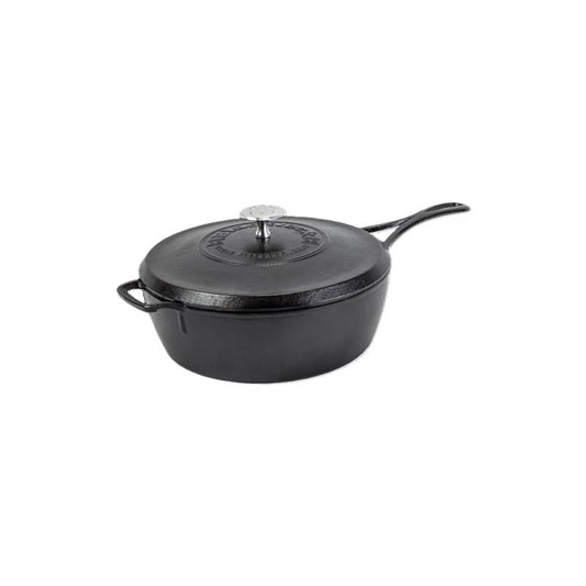 Lodge Blacklock Cast Iron Skillet w/Lid 4 qt Black