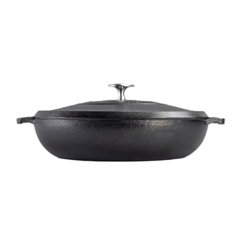 Lodge Blacklock Cast Iron Braiser With Lid 4 qt Black