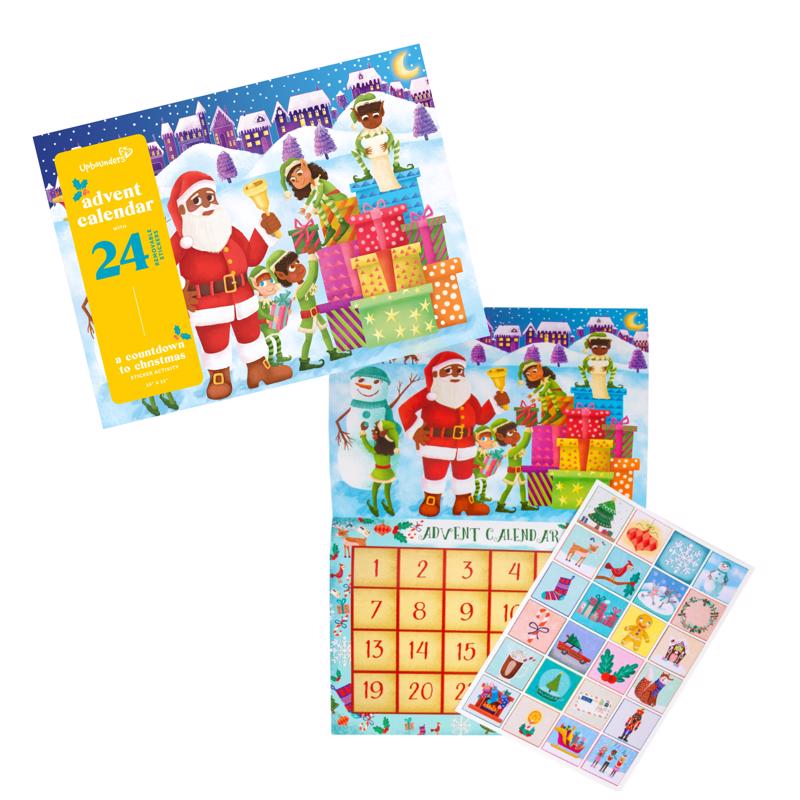 Upbounders Black/Brown Santa Advent Sticker Calendar