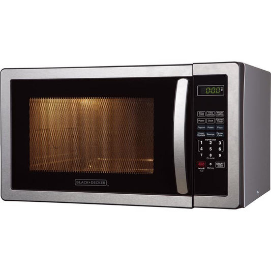Black+Decker 1.1 cu ft Black/Silver Microwave 1000 W