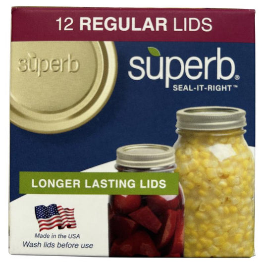Superb Regular Mouth Canning Lid 12 pk