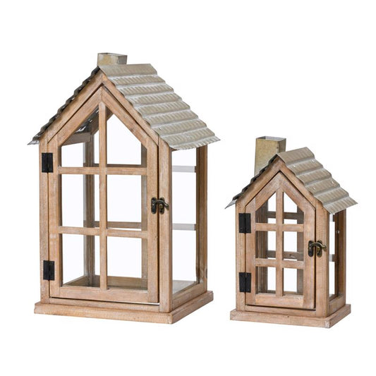 Decoris Brown House Lantern 19 in.
