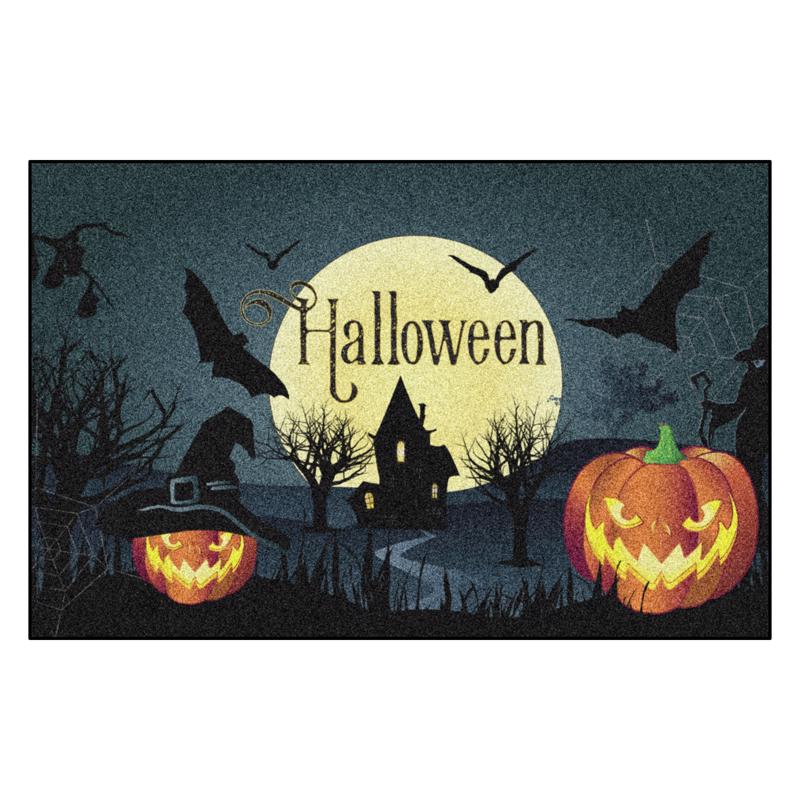Fanmats 30 in. W X 20 in. L Multi-Color Haunted Halloween Rubber Door Mat