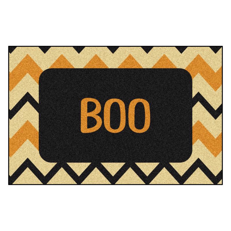 Fanmats 30 in. W X 20 in. L Multi-Color Chevron Boo Nylon Door Mat