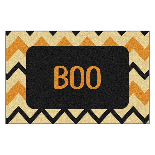 Fanmats 30 in. W X 20 in. L Multi-Color Chevron Boo Nylon Door Mat