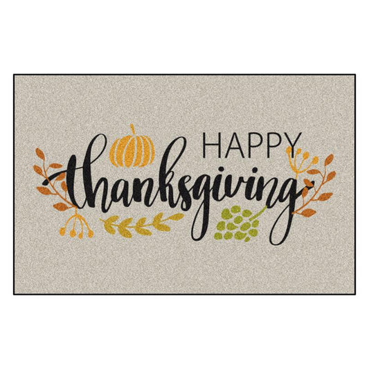 Fanmats 30 in. W X 20 in. L Multi-Color Happy Thanksgiving Nylon Door Mat