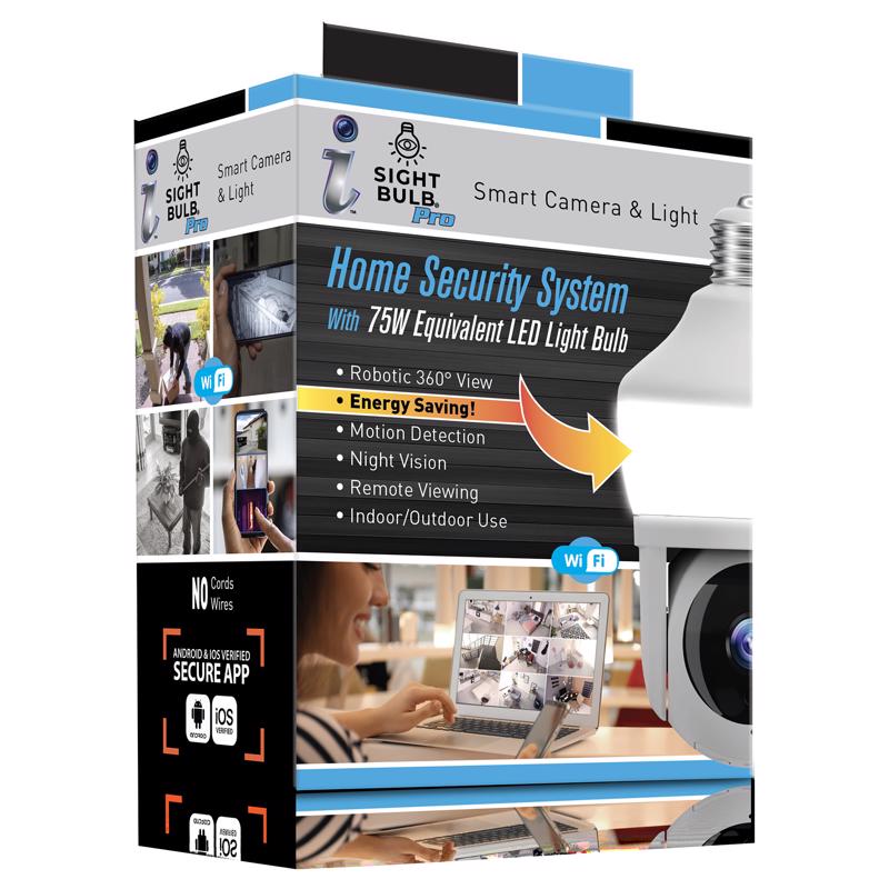 i Sight Bulb Plug-in Indoor and Outdoor Smart-Enabled Security Camera