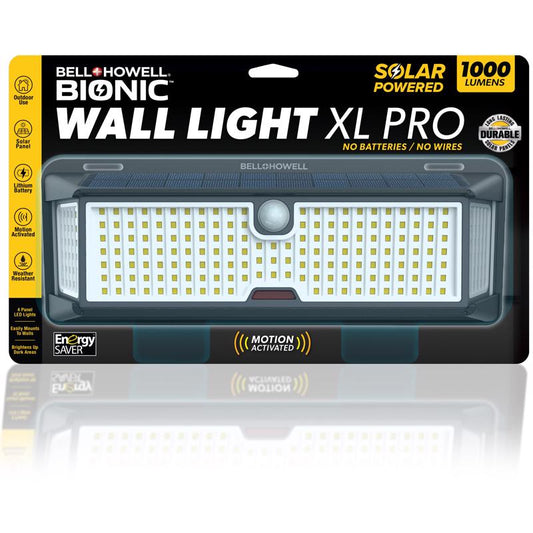Bell & Howell Bionic Black Motion-Sensing LED Solar Wall Light