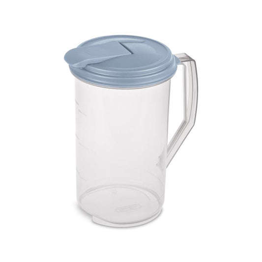 Sterilite 2 qt Clear/Blue Pitcher Plastic