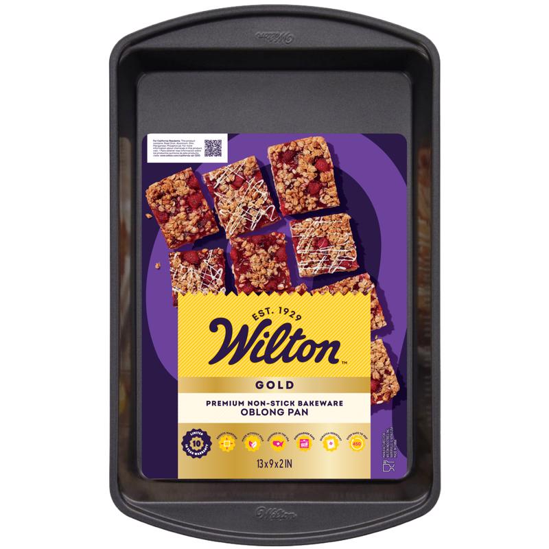 Wilton Gold 9 in. W X 13 in. L Oblong Cake Pan Black 1 pc