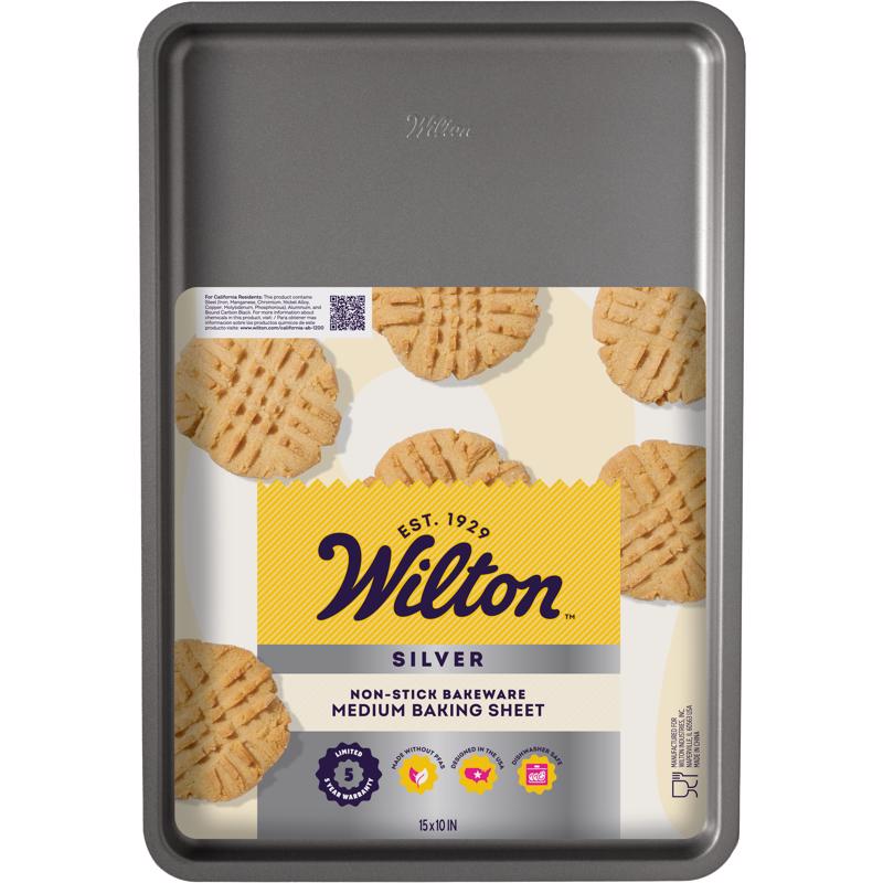 Wilton Silver 15 in. W X 10 in. L Medium Baking Sheet Gray 1 pc