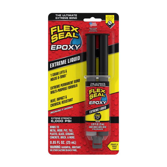 Flex Seal Family of Products Flex Seal Epoxy Extra Strength Epoxy Black Epoxy Syringe 25 ml
