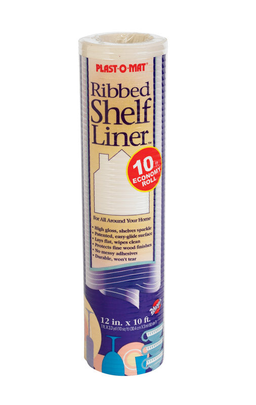 Warp's Plast-O-Mat 10 ft. L X 12 in. W Bisque Non Adhesive Ribbed Shelf Liner