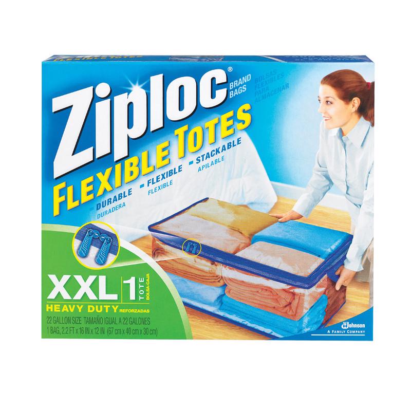 Ziploc 22 gal Blue/Clear Flexible Tote w/Handle 12 in. H X 26.4 in. W X 16 in. D Stackable