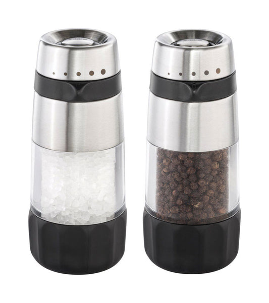 OXO Good Grips Silver/Clear Ceramic Salt and Pepper Grinder Set