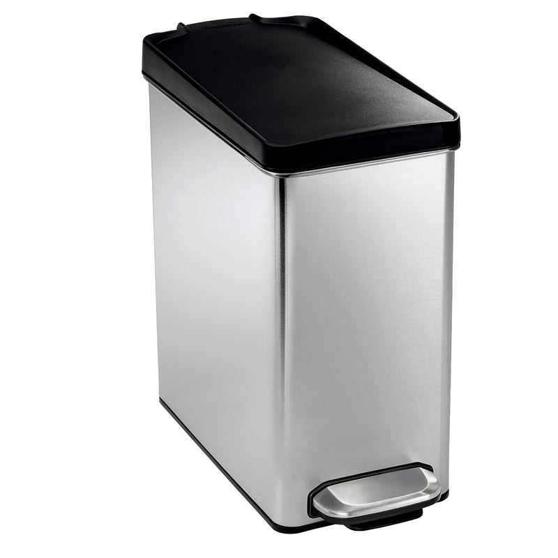 Simplehuman 10 L Silver Plastic/Stainless Steel Step-on Wastebasket