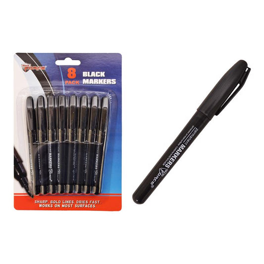 Diamond Visions Max Force Black Felt Tip Permanent Marker 8 pk
