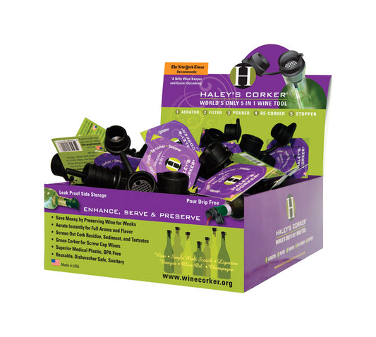 Haley's Corker Black Plastic 5-in-1 Corker/Pourer