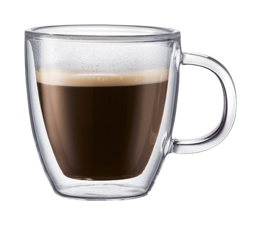 Bodum Clear Borosilicate Glass Contemporary Mug 5 in. D 2 pk
