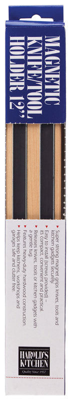 Harold Import Black Wood Magnetic Knife/Tool Holder