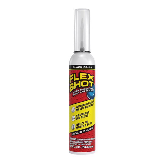 Flex Seal Family of Products Flex Shot Black Rubber All Purpose Waterproof Sealant 8 oz