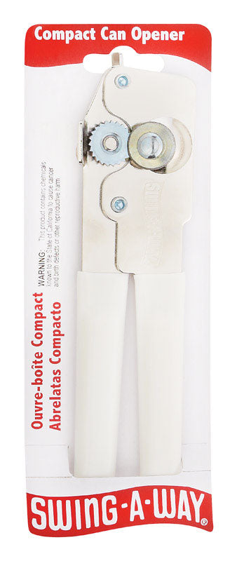 Swing-A-Way White Steel Manual Compact Can Opener