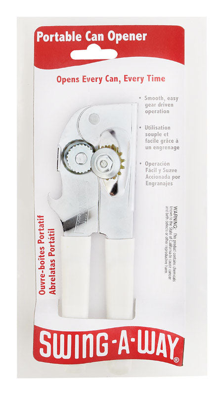Swing-A-Way White Steel Manual Portable Can Opener