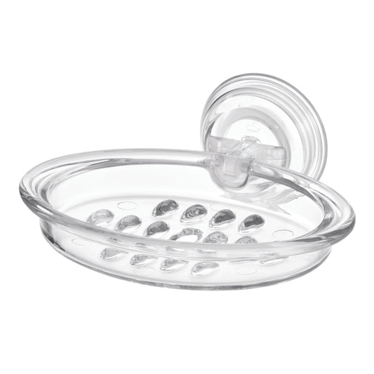 iDesign Power Lock Clear Plastic Soap Dish
