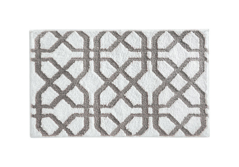 InterDesign 34 in. L X 21 in. W Beige/Ivory Microfiber Polyester Bath Spa Rug