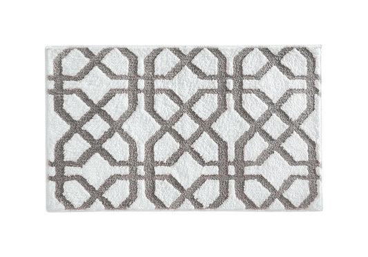 InterDesign 34 in. L X 21 in. W Beige/Ivory Microfiber Polyester Bath Spa Rug