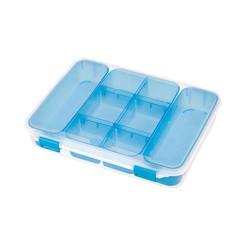 Sterilite 1.3 cu ft Blue/Clear Storage Box 2.5 in. H X 10.75 in. W X 13.375 in. D Stackable