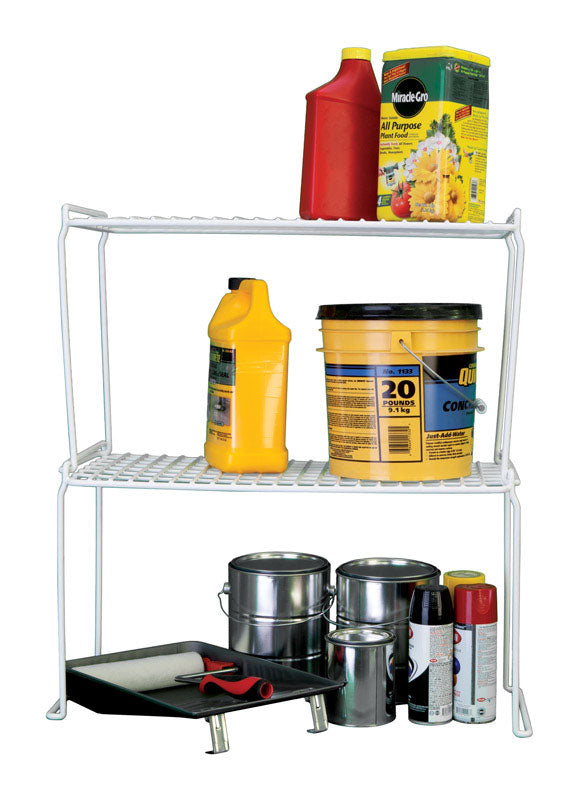 Grayline 16 in. H X 12 in. W X 26 in. L PE Coated White Stackable Shelf
