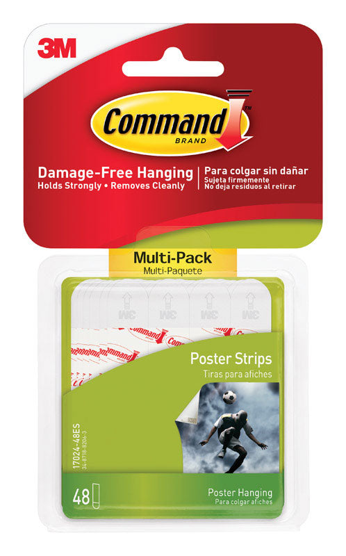 3M Command White Poster Strips 1 lb 48 pk