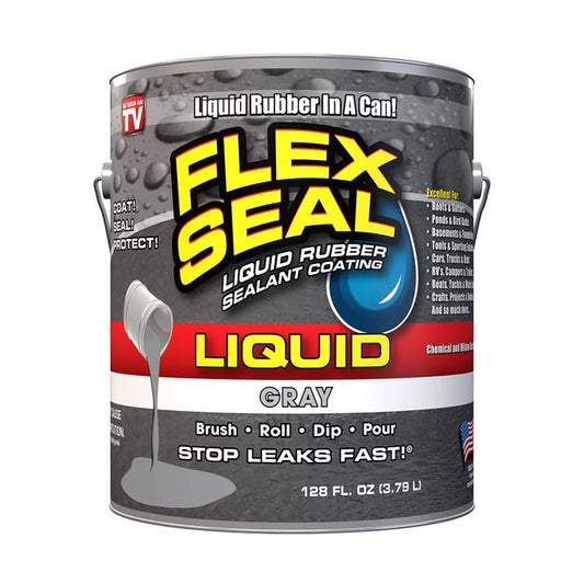 Flex Seal Family of Products Flex Seal Gray Liquid Rubber Sealant Coating 128 fl. oz.