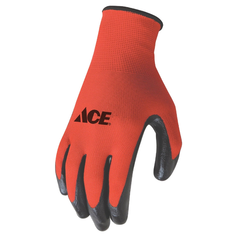 Ace Men's Indoor/Outdoor Coated Work Gloves Black/Gray L 3 pk