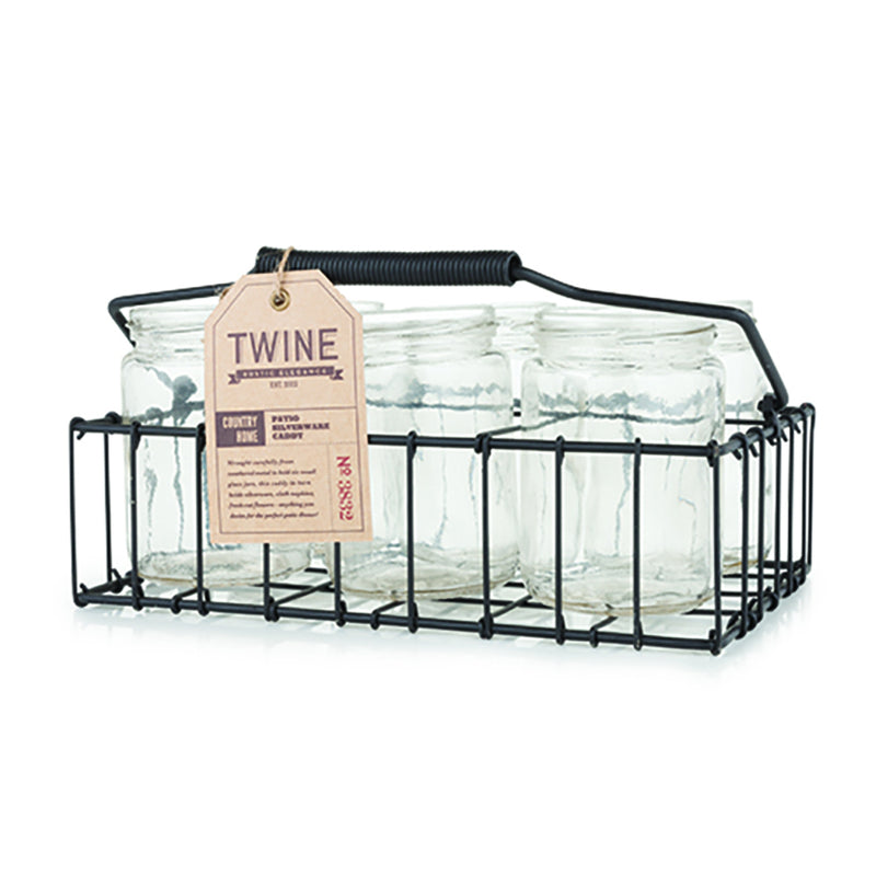 TWINE Black Metal Silverware Caddy 6 oz