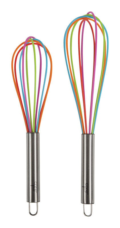 Core Kitchen Multi-Colored Silicone/Stainless Steel Whisk Set