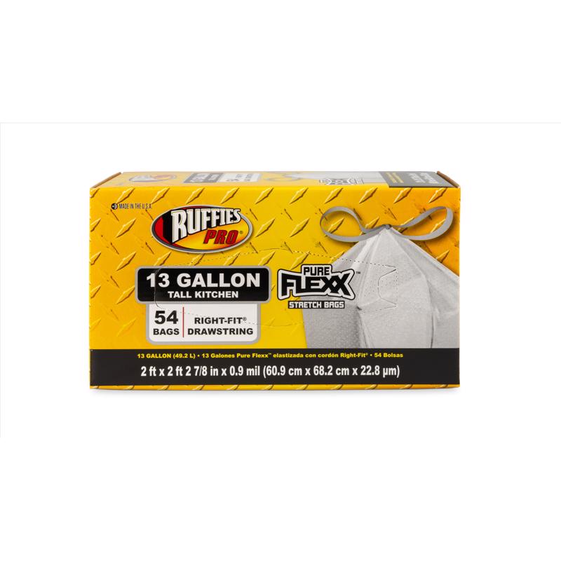 Ruffies Pro 13 gal Tall Kitchen Bags Drawstring 54 pk