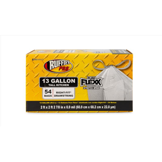 Ruffies Pro 13 gal Tall Kitchen Bags Drawstring 54 pk
